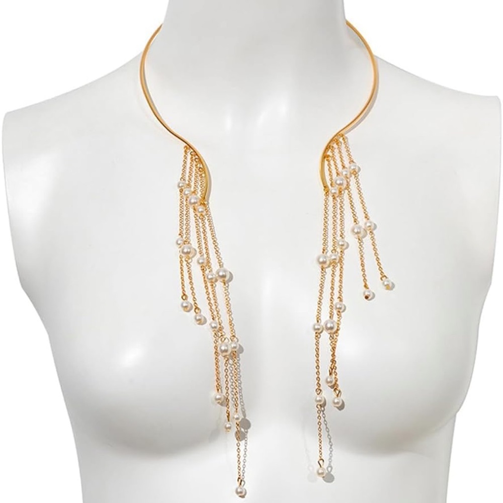 Anthropologie Pearl Choker Statement Necklace - Picture 4 of 9
